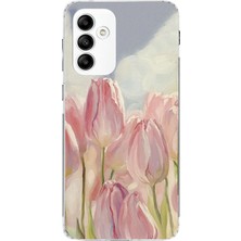 TechTree Samsung Galaxy A05S Uyumlu Pembe Laleler Baskılı Silikon Kılıf