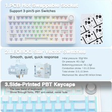 Skygo Aula F75 Mekanik Rgb Tkl Seiya Switch Kablosuz Makrolu Hot Swap Klavye Gradyan Mavi