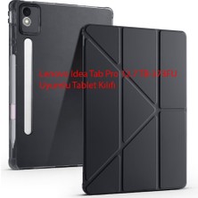 Yesnice Lenovo Idea Tab Pro 12.7 TB-373FU Uyumlu Kalemlikli Standlı Pu Deri Uyku Modlu Katlanabilir Tablet Kılıfı