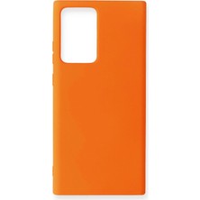 Durukar®  Samsung Galaxy Note 20 Ultra Kılıf Nano Içi Kadife Silikon - Turuncu