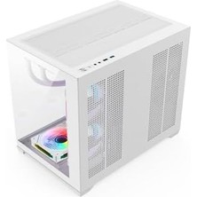 Skygo Terranova Kumandalı 6 Argb Fanlı Beyaz Midi Tower Cam Panel Gaming Oyuncu Bilgisayar Kasası (Beyaz)