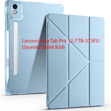 Yesnice Lenovo Idea Tab Pro 12.7 TB-373FU Uyumlu Kalemlikli Standlı Pu Deri Uyku Modlu Katlanabilir Tablet Kılıfı