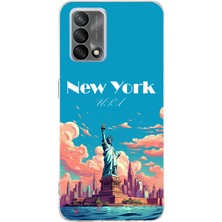 TechTree Oppo A74 Uyumlu Özgürlük Heykeli New York Baskılı Silikon Kılıf