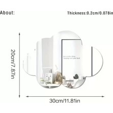 Belirtilmemiş 30X20 cm Bulut Formlu Kırılmaz Pleksi Duvar Aynası - Çocuk Odası Güvenli Ayna