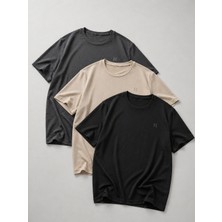 Comstar 3 Adet Erkek Yazlık Baskılı Slim Fit Kısa Kollu Tişört