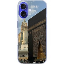 TechTree iPhone 16 Uyumlu Manevi Huzur Kabe Kapısı Umre Baskılı Silikon Kılıf