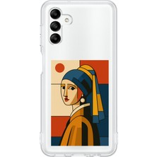 TechTree Samsung Galaxy A04S Uyumlu Bauhaus Inci Küpeli Kız Baskılı Silikon Kılıf