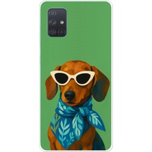 TechTree Samsung Galaxy A71 Uyumlu Cool Dachshund Köpek Baskılı Silikon Kılıf