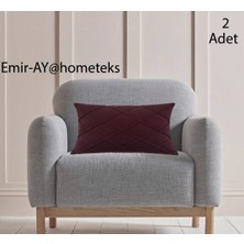 Emir-Ay@hometeks 2 Adet Kapitoneli Kırlent Kılıfı , Yastık Kılıfı ( Leke Tutmayan Silinebilir Kadife )