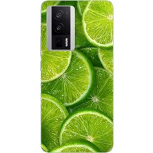 TechTree Poco F5 Pro Uyumlu Misket Limonu Lime Desenli Yaz Temalı Baskılı Silikon Kılıf