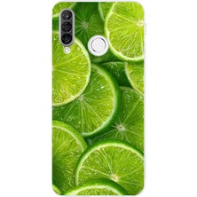 TechTree Huawei P30 Lite Uyumlu Misket Limonu Lime Desenli Yaz Temalı Baskılı Silikon Kılıf