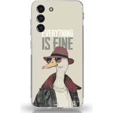 TechTree Samsung Galaxy S21 Fe Uyumlu Everything Is Fine Baskılı Silikon Kılıf