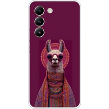 TechTree Vivo V30 Lite Uyumlu Kozmik Lama Baskılı Silikon Kılıf