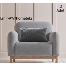 Emir-Ay@hometeks 2 Adet Kapitoneli Kırlent Kılıfı , Yastık Kılıfı ( Leke Tutmayan Silinebilir Kadife )