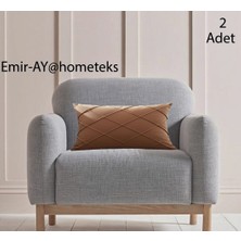 Emir-Ay@hometeks 2 Adet Kapitoneli Kırlent Kılıfı , Yastık Kılıfı ( Leke Tutmayan Silinebilir Kadife )