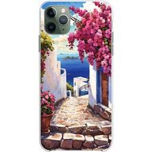 TechTree iPhone 11 Pro Max Uyumlu Ege'nin Kayıp Sokakları Baskılı Silikon Kılıf