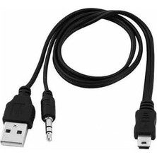 Skygo Mini USB Ses Bombası Kablosu 5 Pin Ses Bombası Kablosu 5 Pin Aux USB Kablo Mini USB Stereo USB Kablo 50 cm