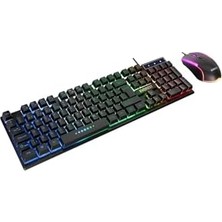 Skygo KM-198 Luminax Gökkuşağı Aydınlatmalı Q Gaming Oyuncu Klavye + Mouse Set