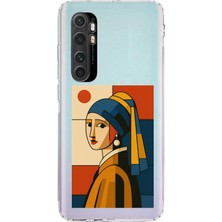 TechTree Mi Note 10 Lite Uyumlu Bauhaus Inci Küpeli Kız Baskılı Silikon Kılıf