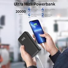 Skygo Bix BXPB204 20000MAH Usb-A 22.5W ve Type-C Pd 20W Çift Çıkışlı LED Ekranlı Powerbank Siyah
