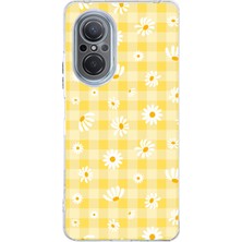 TechTree Huawei Nova 9 Se Uyumlu Sarı Papatya Bahçesi Baskılı Silikon Kılıf