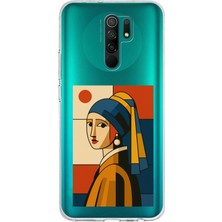 TechTree Redmi 9 Uyumlu Bauhaus Inci Küpeli Kız Baskılı Silikon Kılıf