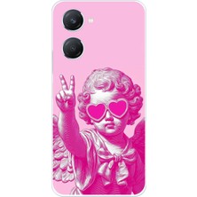 TechTree Vivo Y18 Uyumlu Neon Gözlüklü Modern Eros Baskılı Silikon Kılıf