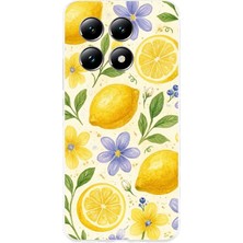 TechTree Xiaomi Mi 14T Uyumlu Sulu Boya Limon ve Çiçek Desenli Baskılı Silikon Kılıf