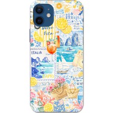 TechTree iPhone 12-12 Pro Uyumlu La Dolce Vita Italyan Rüyası Baskılı Silikon Kılıf