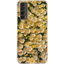 TechTree Huawei P Smart 2021 Uyumlu Papatya Bahçesi Sulu Boya Baskılı Silikon Kılıf