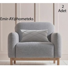 Emir-Ay@hometeks 2 Adet Kapitoneli Kırlent Kılıfı , Yastık Kılıfı ( Leke Tutmayan Silinebilir Kadife )