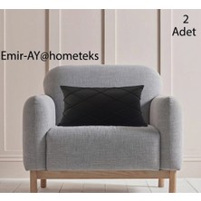 Emir-Ay@hometeks 2 Adet Kapitoneli Kırlent Kılıfı , Yastık Kılıfı ( Leke Tutmayan Silinebilir Kadife )