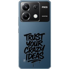 TechTree Poco X6 Pro Uyumlu Crazy Trust Baskılı Silikon Kılıf