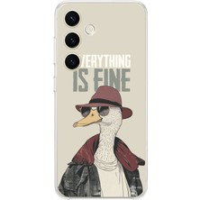 TechTree Samsung Galaxy S25 Uyumlu Everything Is Fine Baskılı Silikon Kılıf