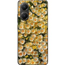 TechTree Poco X7 Pro Uyumlu Papatya Bahçesi Sulu Boya Baskılı Silikon Kılıf