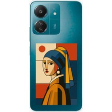TechTree Redmi 13C Uyumlu Bauhaus Inci Küpeli Kız Baskılı Silikon Kılıf