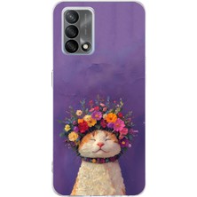TechTree Oppo A74 Uyumlu Frida Catlo Kedi Baskılı Silikon Kılıf