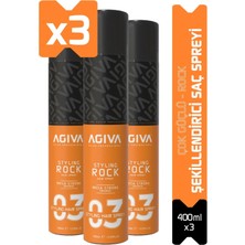 Agiva Saç Spreyi Rock 400 ML Mega Strong-3 LÜ SET