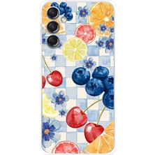 TechTree Samsung Galaxy A24 Uyumlu Sulu Boya Meyve ve Çiçek Desenli Baskılı Silikon Kılıf