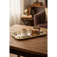 Ahir Ticaret Paslanmaz Tekli Çerçeve Dekorlu Lüx 33 x 17 cm Baton Sunum Tepsisi