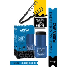 Agiva Saç Şekillendirici Pudra Wax Flexible-01 Muzice Tarak Hediyeli