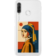 TechTree Huawei P30 Lite Uyumlu Bauhaus Inci Küpeli Kız Baskılı Silikon Kılıf