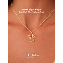 Tuan Collection Melek Silüet Figür Gold Kolye Hediye Çelik Zirkon Melek Kolye
