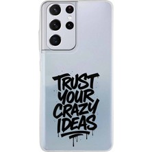 TechTree Samsung Galaxy S21 Ultra Uyumlu Crazy Trust Baskılı Silikon Kılıf