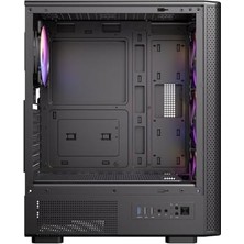 Skygo Antec VX310 Argb, 750W 80+ Bronze Psu Dahil, 4X120MM Argb Fan, Temperli Cam Yan Panel, Mid-Tower Atx Oyun Kasası, Siyah
