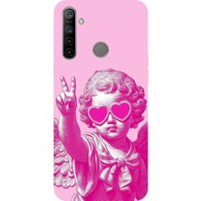 TechTree Realme 5i - 6i - C3 Uyumlu Neon Gözlüklü Modern Eros Baskılı Silikon Kılıf