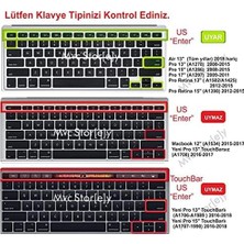 Skygo MacBook Silikon Klavye Kaplama Air Pro Eski USB Li Modeller 2008-2017 Uyumlu Ultra Ince Koruyucu Film Us Amerikan Ingilizce-Dikdörtgen Enter-Macbook Us-To-Tr Klavye Siyah