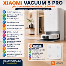 Xiaomi Vacuum 5 Pro  Akıllı Robot Süpürge + Xiaomi Mi  S400  Akıllı Bluetooth Baskül Hediye