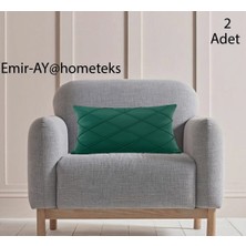 Emir-Ay@hometeks 2 Adet Kapitoneli Kırlent Kılıfı , Yastık Kılıfı ( Leke Tutmayan Silinebilir Kadife )
