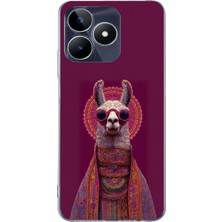 TechTree Realme C53 Uyumlu Kozmik Lama Baskılı Silikon Kılıf